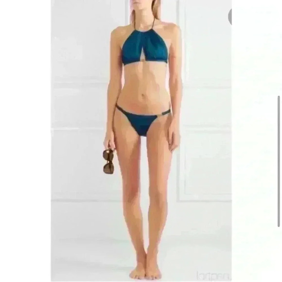 NWT- L'AGENT by Agent Provocateur Taniia Halter Swimsuit Top Sz XS -Blue - Picture 4 of 14